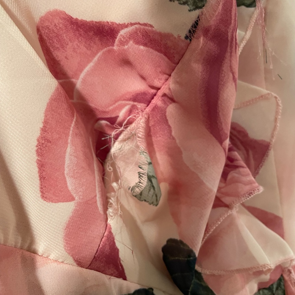 Pink Roses Maxi Prom Dress - Picture 5 of 12